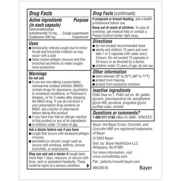 Coricidin HBP Chest Congestion & Cough Liqui-gels, 20 ct