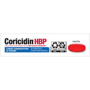Coricidin HBP Chest Congestion & Cough Liqui-gels, 20 ct