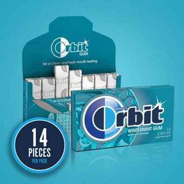 Orbit Wintermint Sugar Free Chewing Gum, 3 pk, 42 pc
