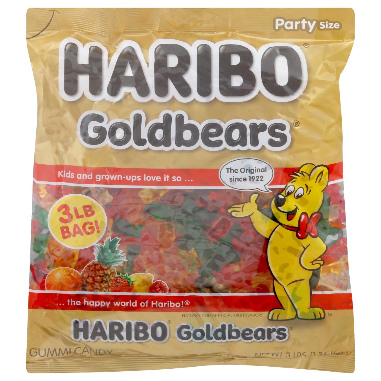 Haribo Gold-Bears Gummy Bears Candy: 1.8LB Bag