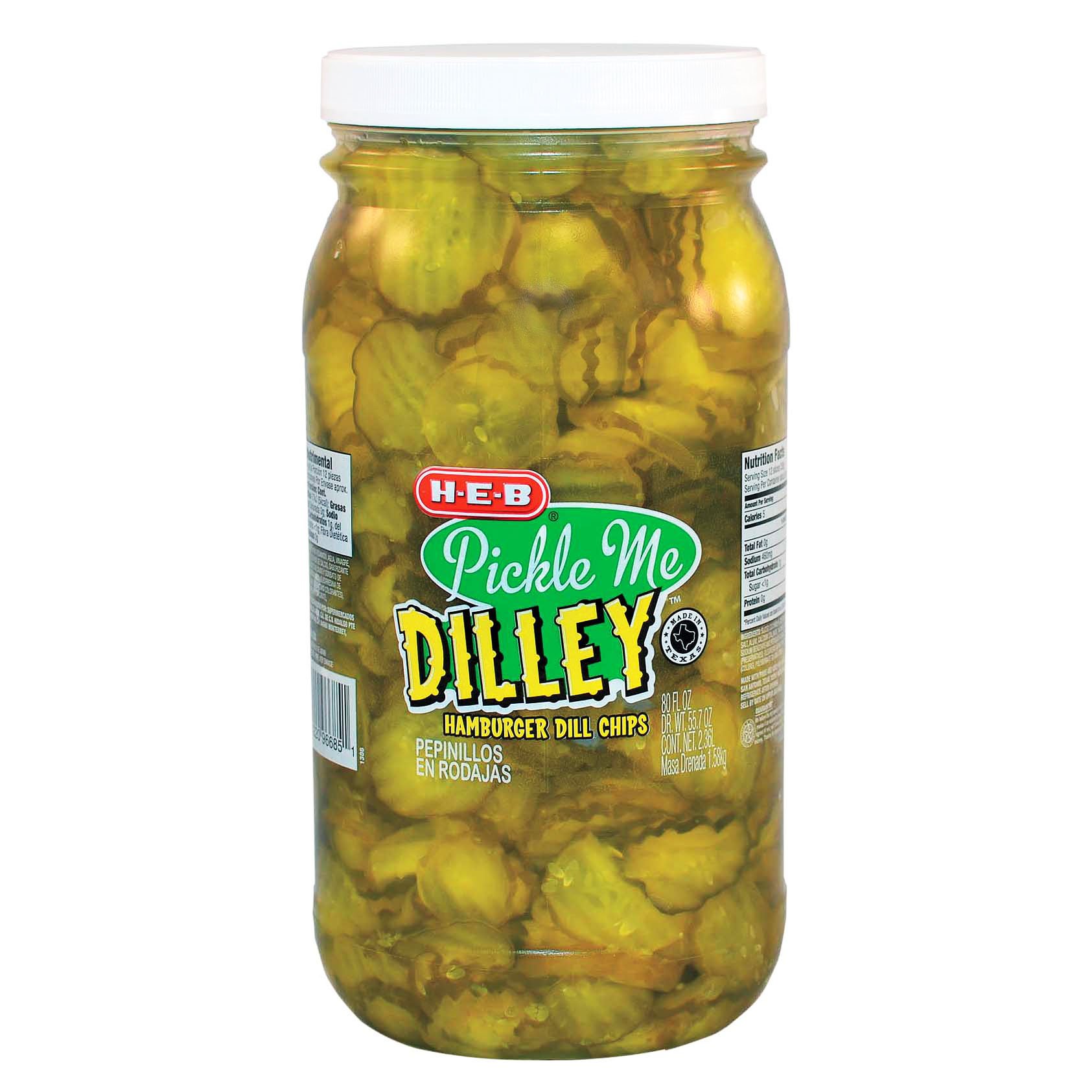 H-E-B Pickle Me Dilley Hamburger Dill Pickle Chips - Shop Vegetables At ...