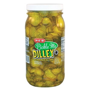 H-E-B Pickle Me Dilley Hamburger Dill Chips, 80 oz