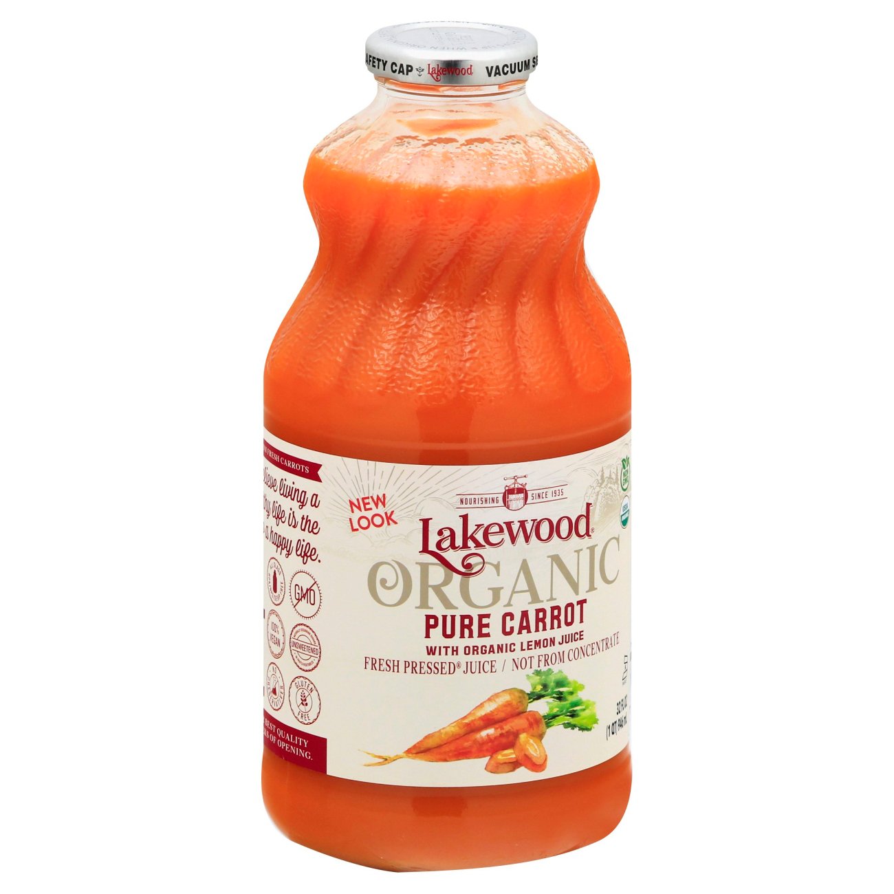 Lakewood Organic Fresh Pressed Pure Carrot with Organic Lemon Juice