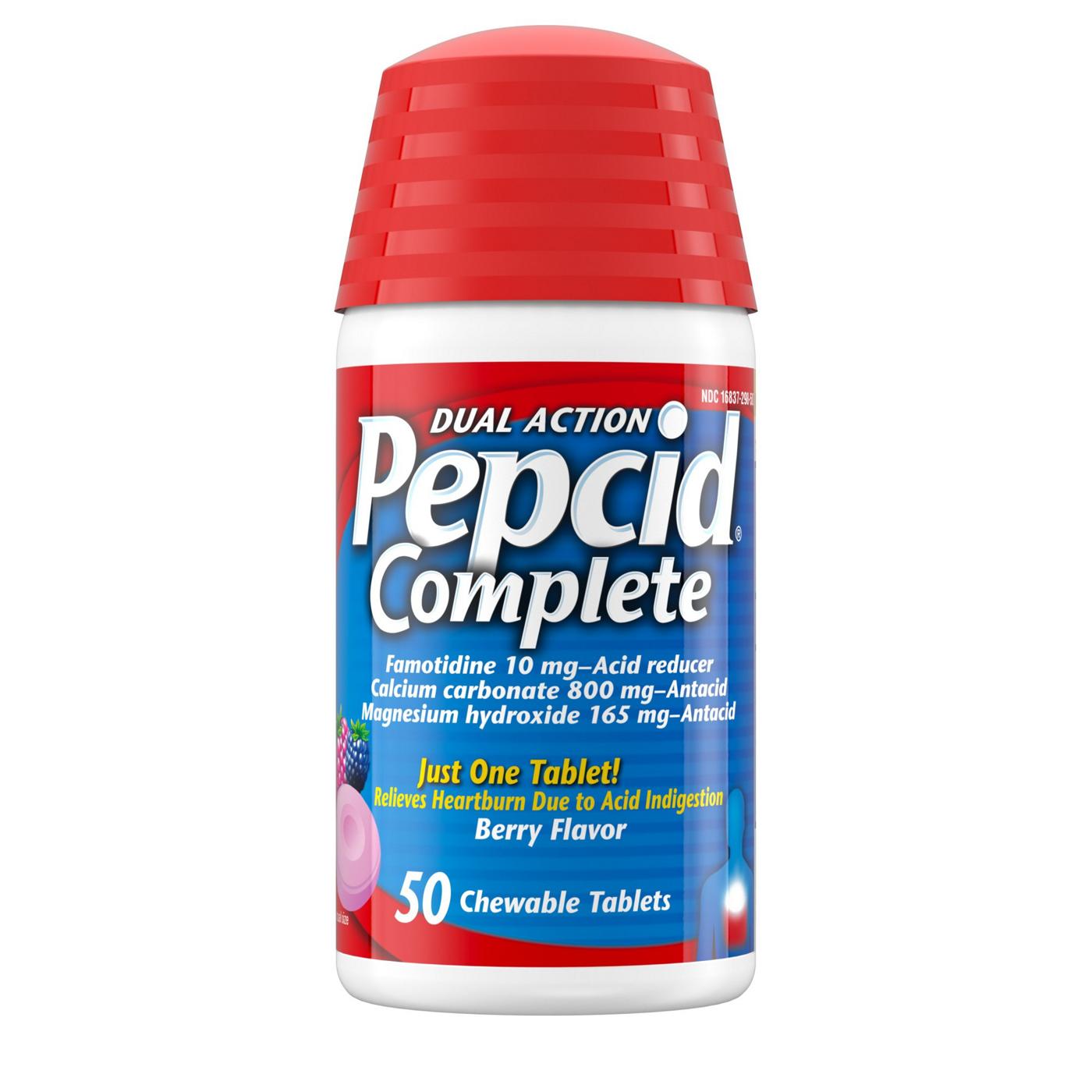 Pepcid Complete Acid Reducer + Antacid Chewable Tablets - Berry; image 1 of 5