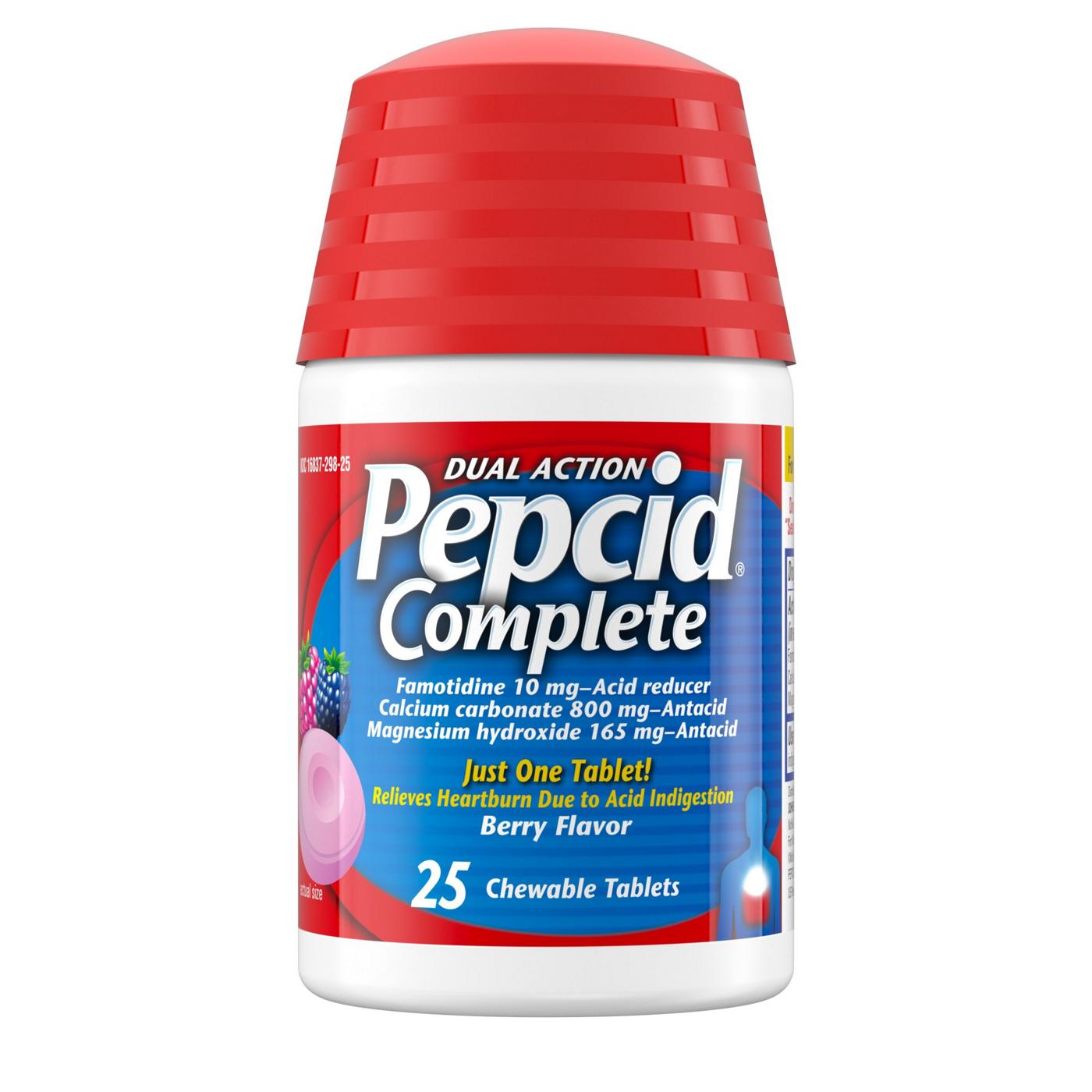 Pepcid Complete Acid Reducer + Antacid Chewable Tablets - Berry; image 1 of 8