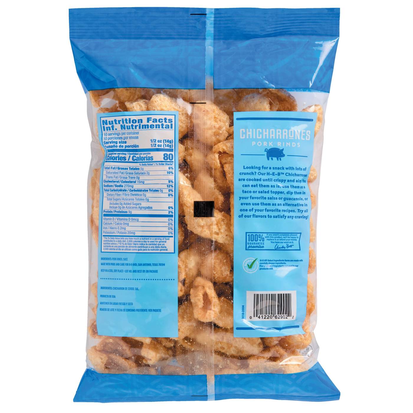 H-E-B Chicharrones Pork Rinds - Original; image 2 of 2