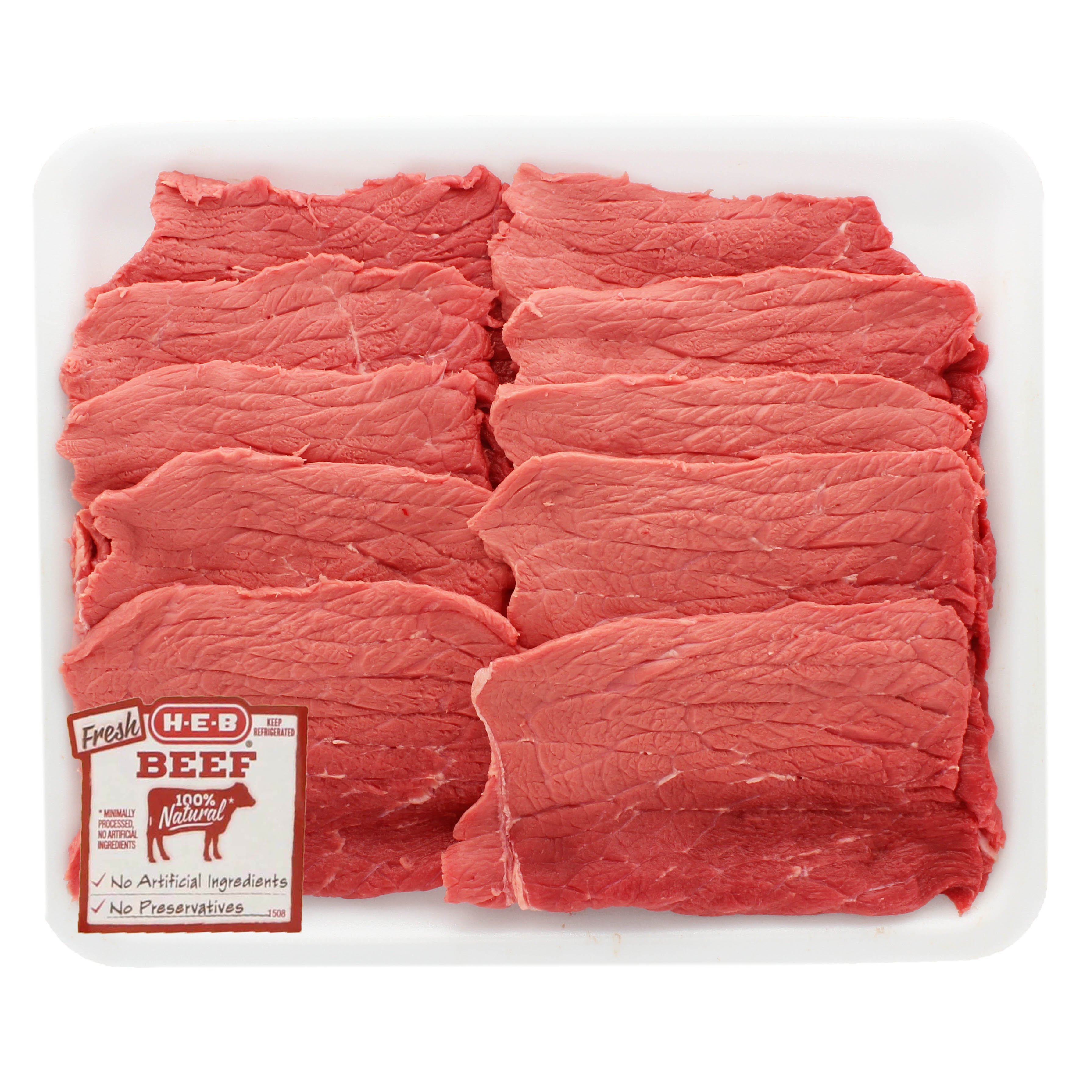 HEB Beef Bottom Round Steak Milanesa Value Pack USDA Select