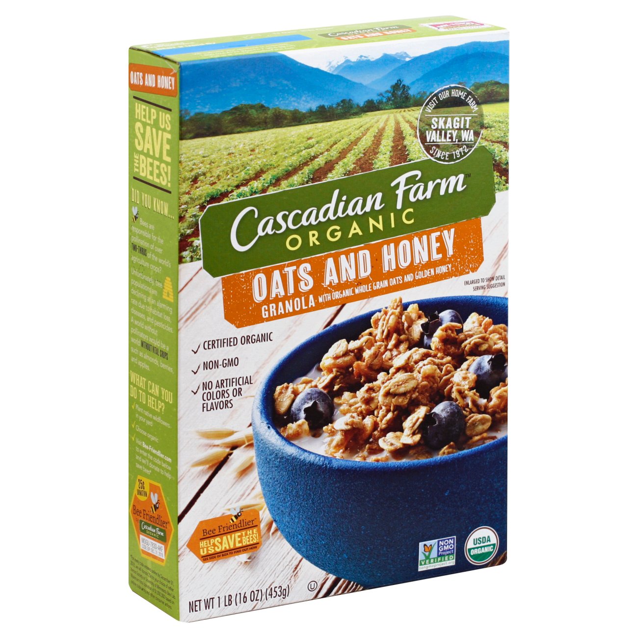 Cascadian Farm Organic Oats and Honey Granola - Shop Cereal at H-E-B