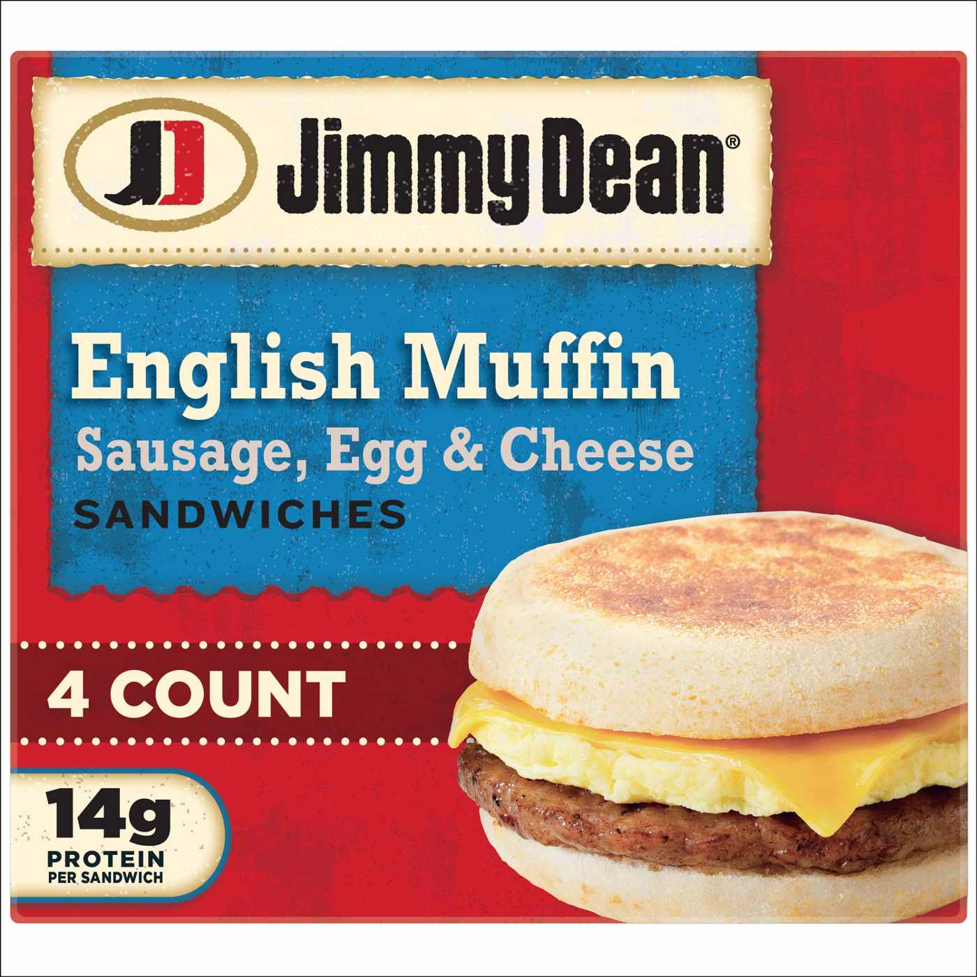 Jimmy Dean Sausage, Egg and Cheese English Muffin Sandwiches; image 1 of 2