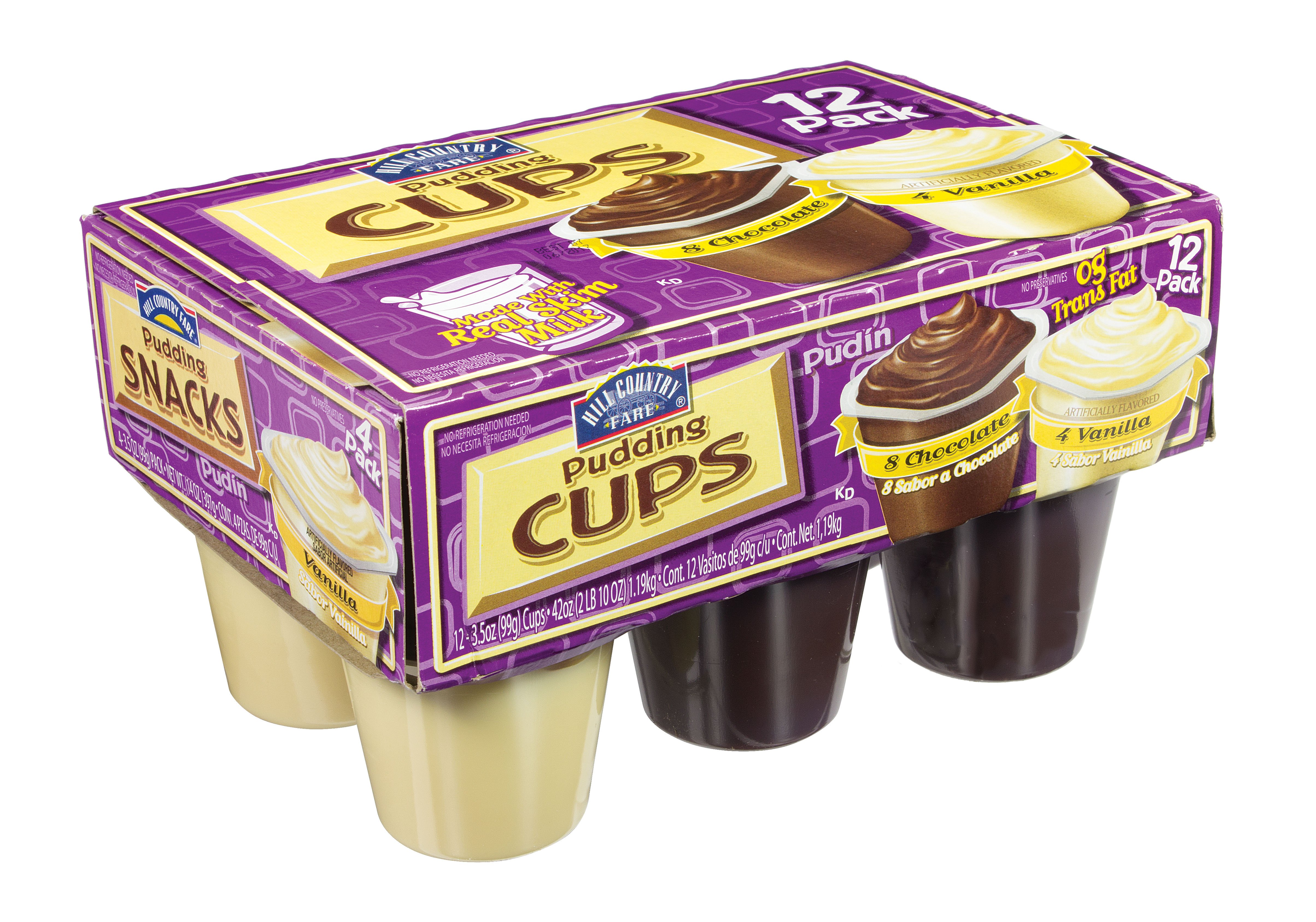 Hill Country Fare Chocolate & Vanilla Pudding Cups Family Size Shop