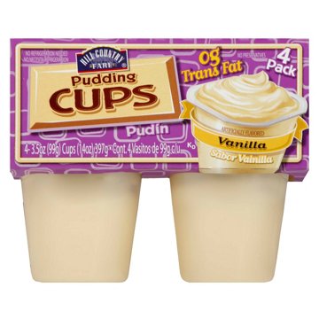 Hill Country Fare Vanilla Pudding Cups, 4 ct