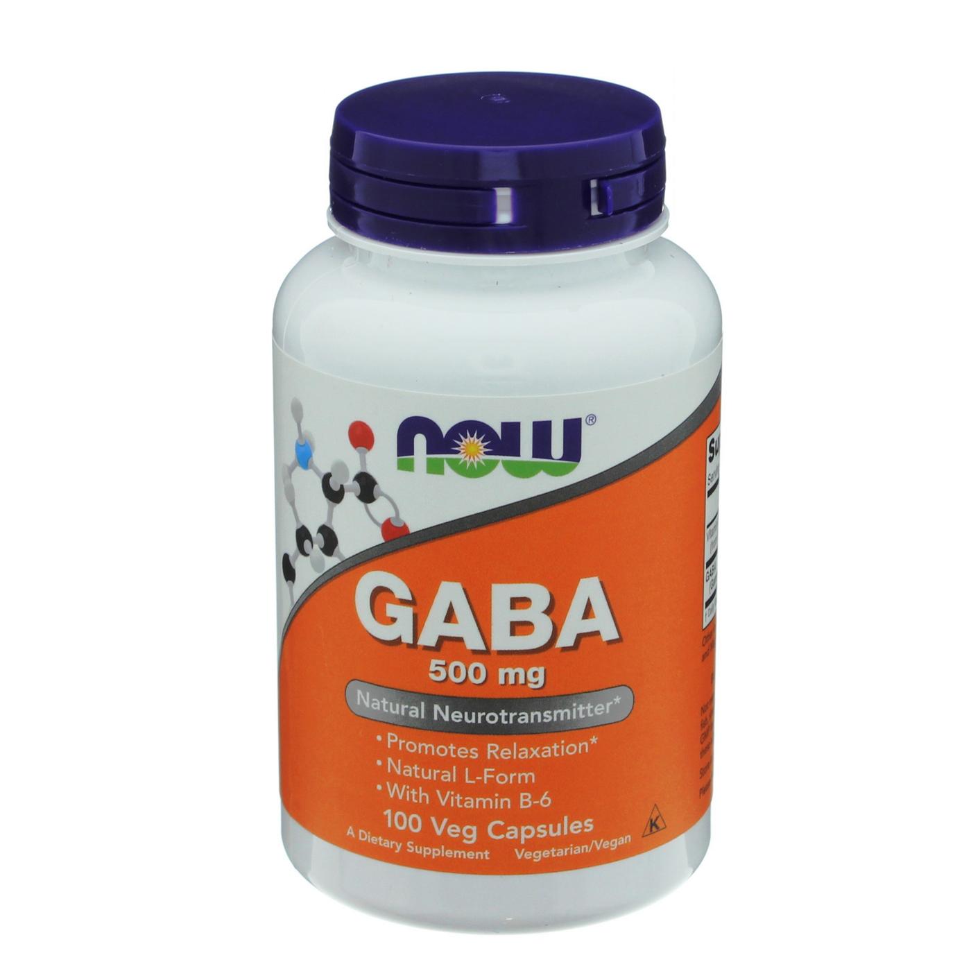 NOW Gaba 500 mg Capsules; image 1 of 2