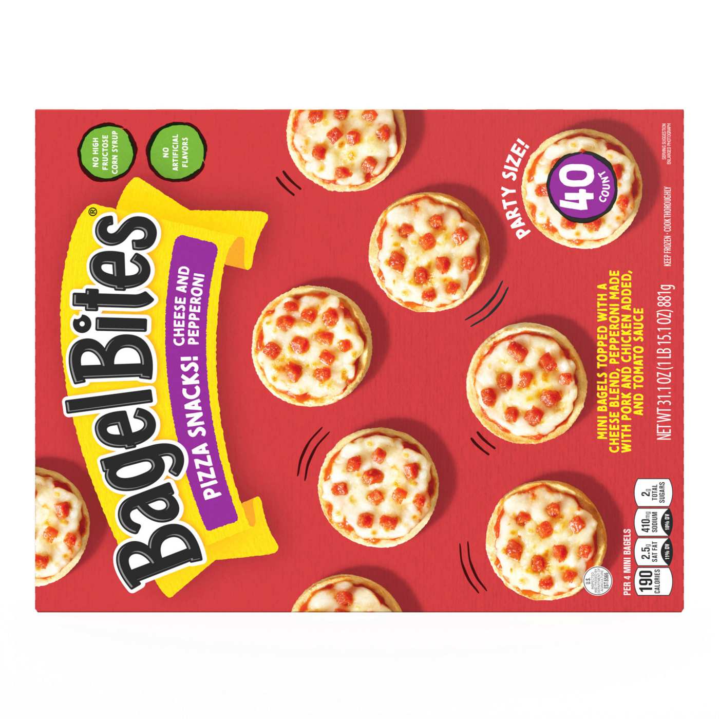 Bagel Bites Frozen Cheese & Pepperoni Pizza Snacks - Party Size; image 2 of 9