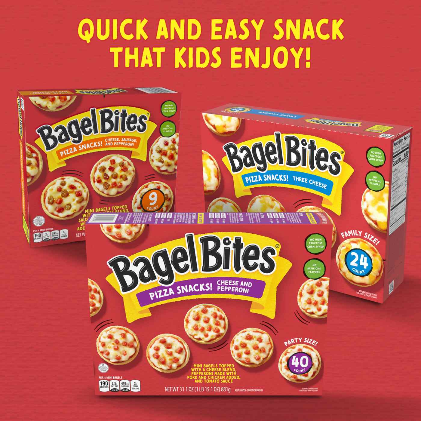 Bagel Bites Frozen Cheese & Pepperoni Pizza Snacks - Party Size; image 8 of 9