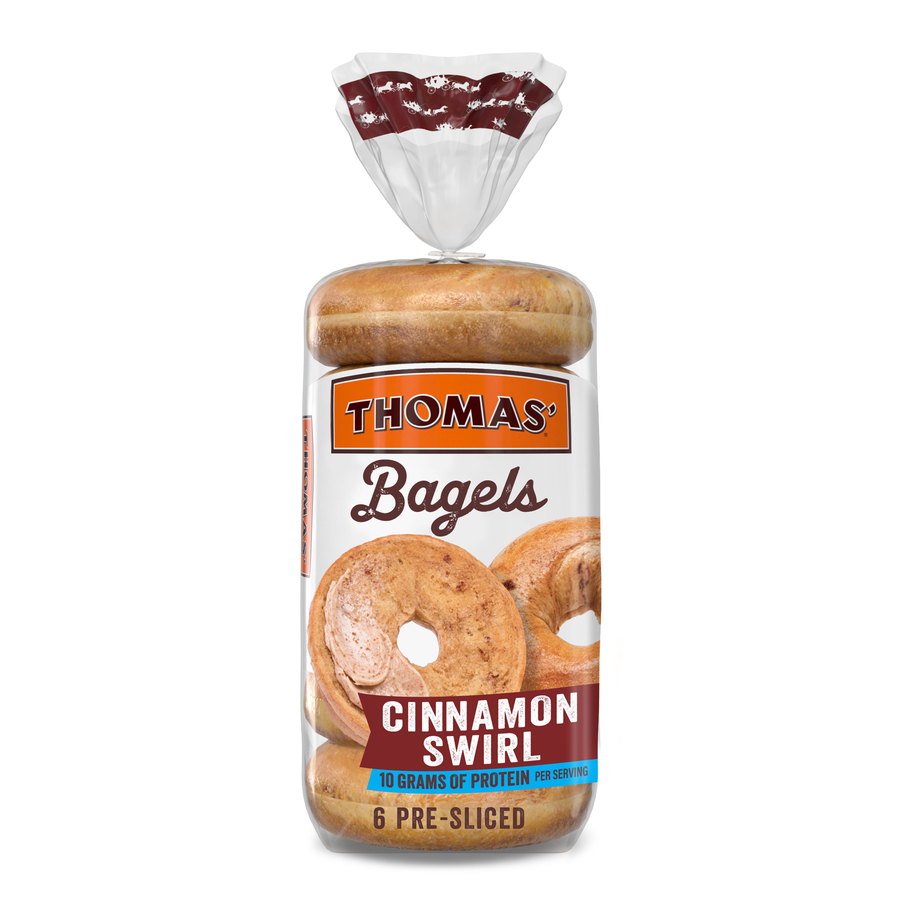 Thomas' Cinnamon Swirl PreSliced Bagels Shop Bread at HEB
