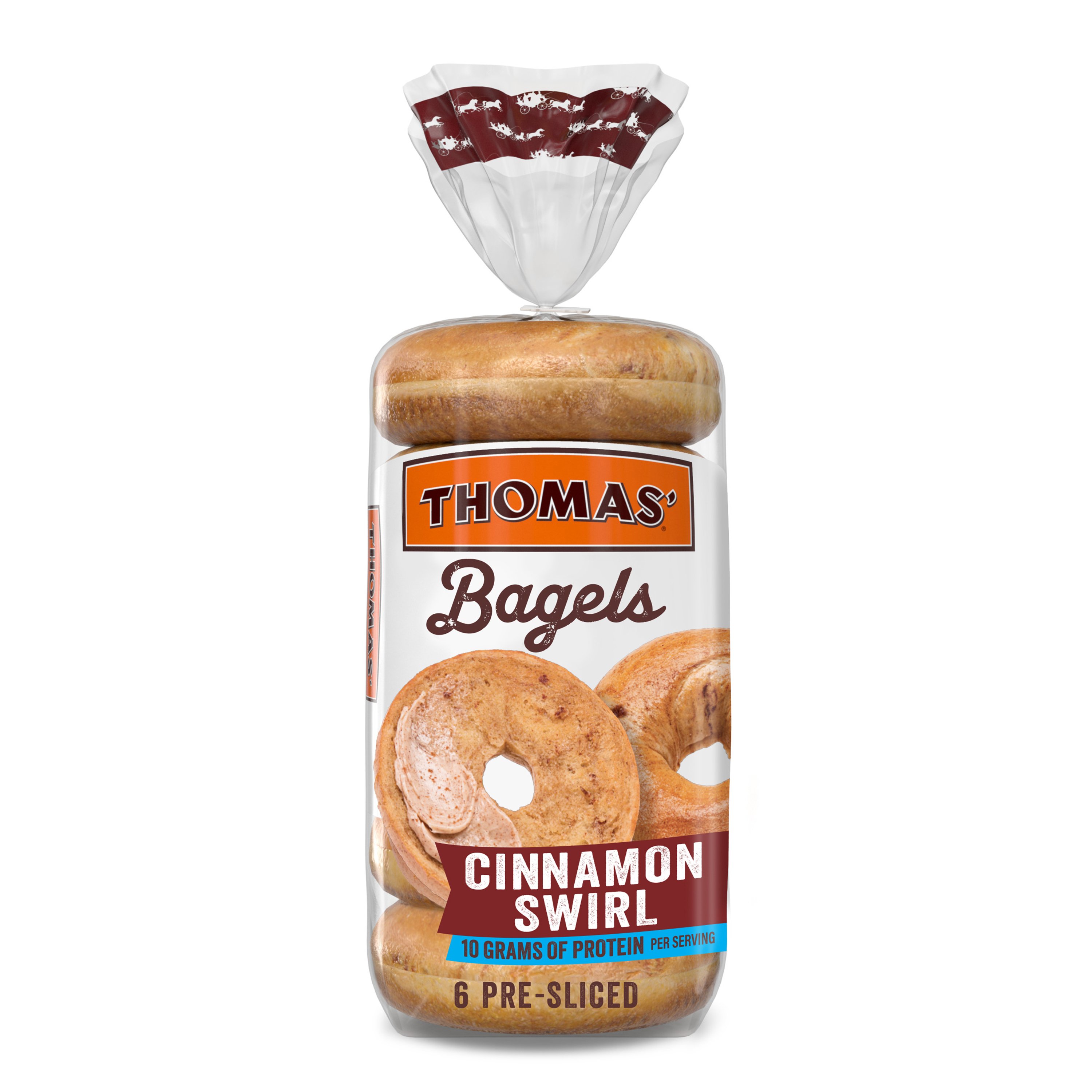 Thomas' Cinnamon Swirl Pre-Sliced Bagels - Shop Bread At H-E-B