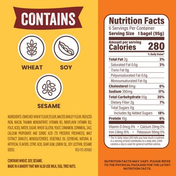 Thomas' Cinnamon Swirl Bagels, 6 ct