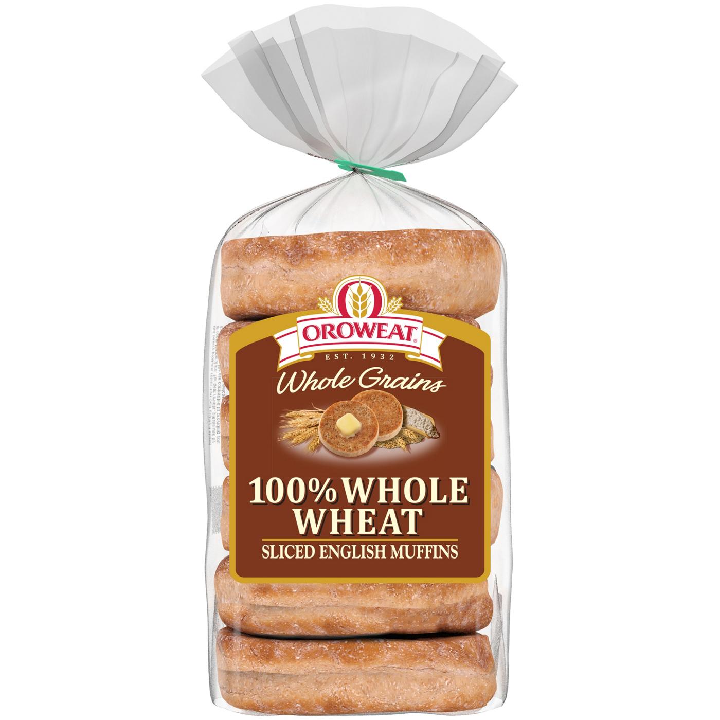 Oroweat Whole Grains Whole Wheat English Muffins; image 1 of 3