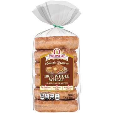 Oroweat Whole Grains Whole Wheat English Muffins, 6 ct