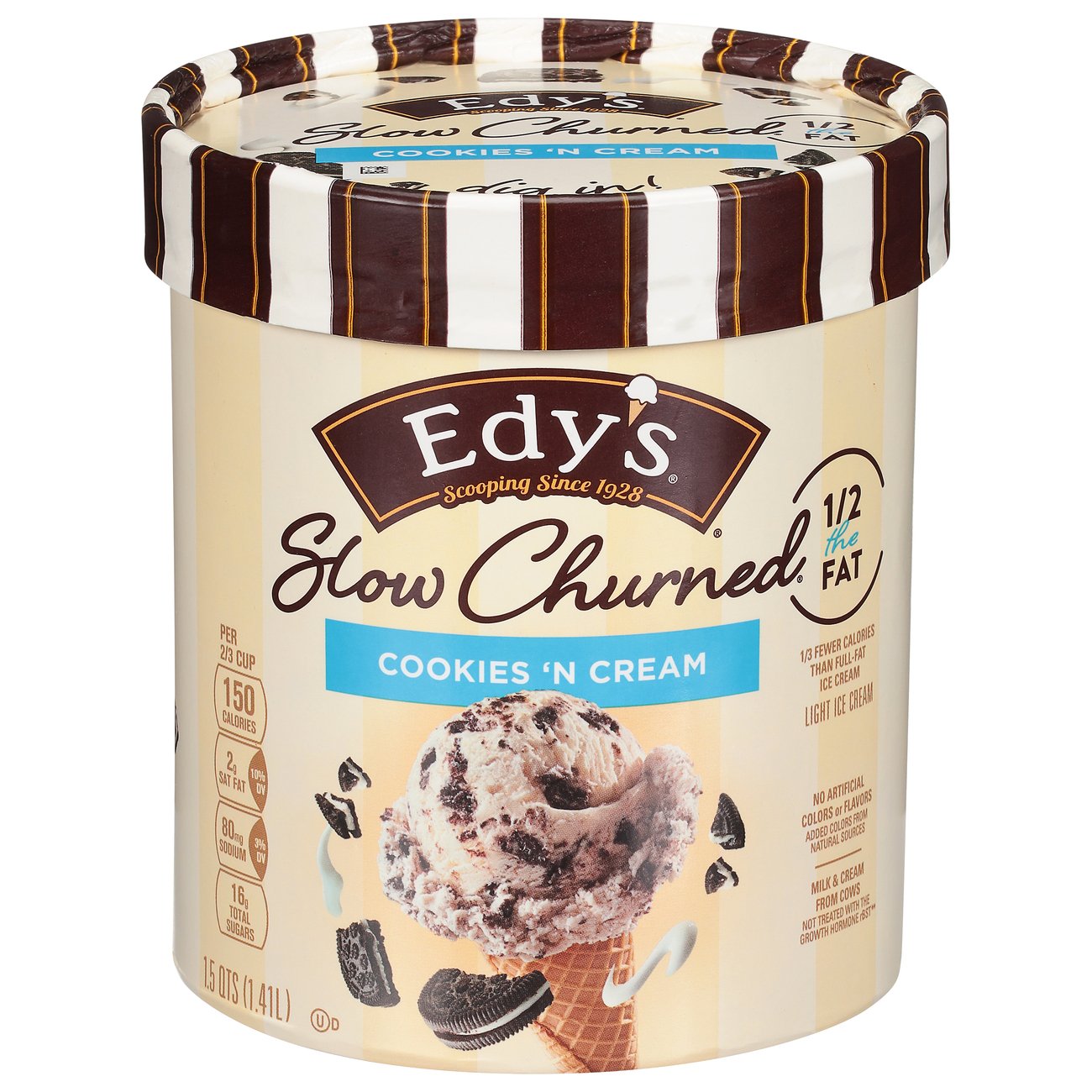 Edy's Slow Churned Cookies 'n Cream Light Ice Cream Shop Ice Cream at
