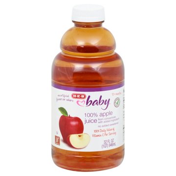 H-E-B Baby 100% Apple Juice, 32 oz