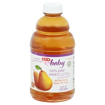 H-E-B Baby 100% Pear Juice, 32 oz