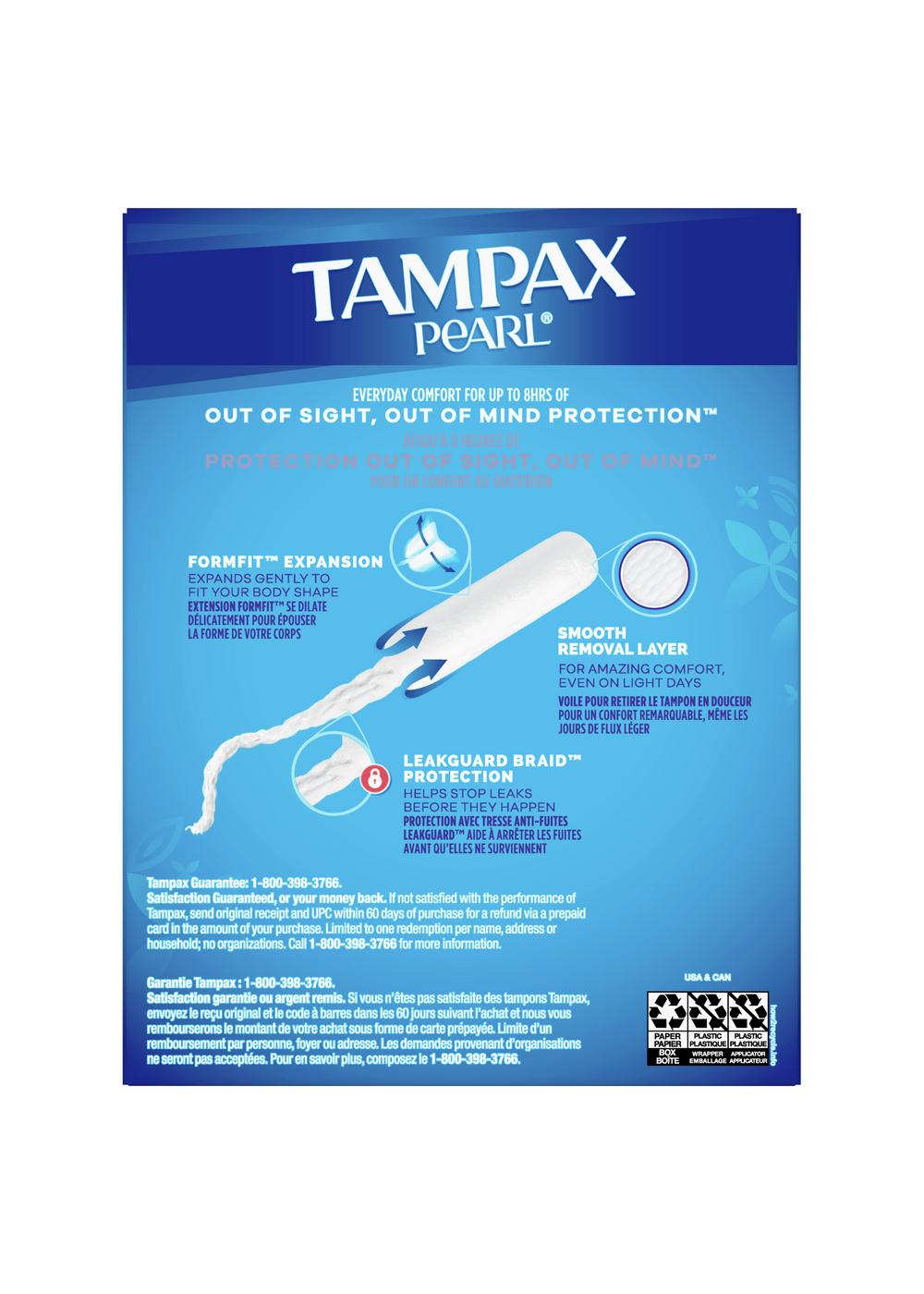 Tampax Pearl Tampons Regular Unscented; image 8 of 8