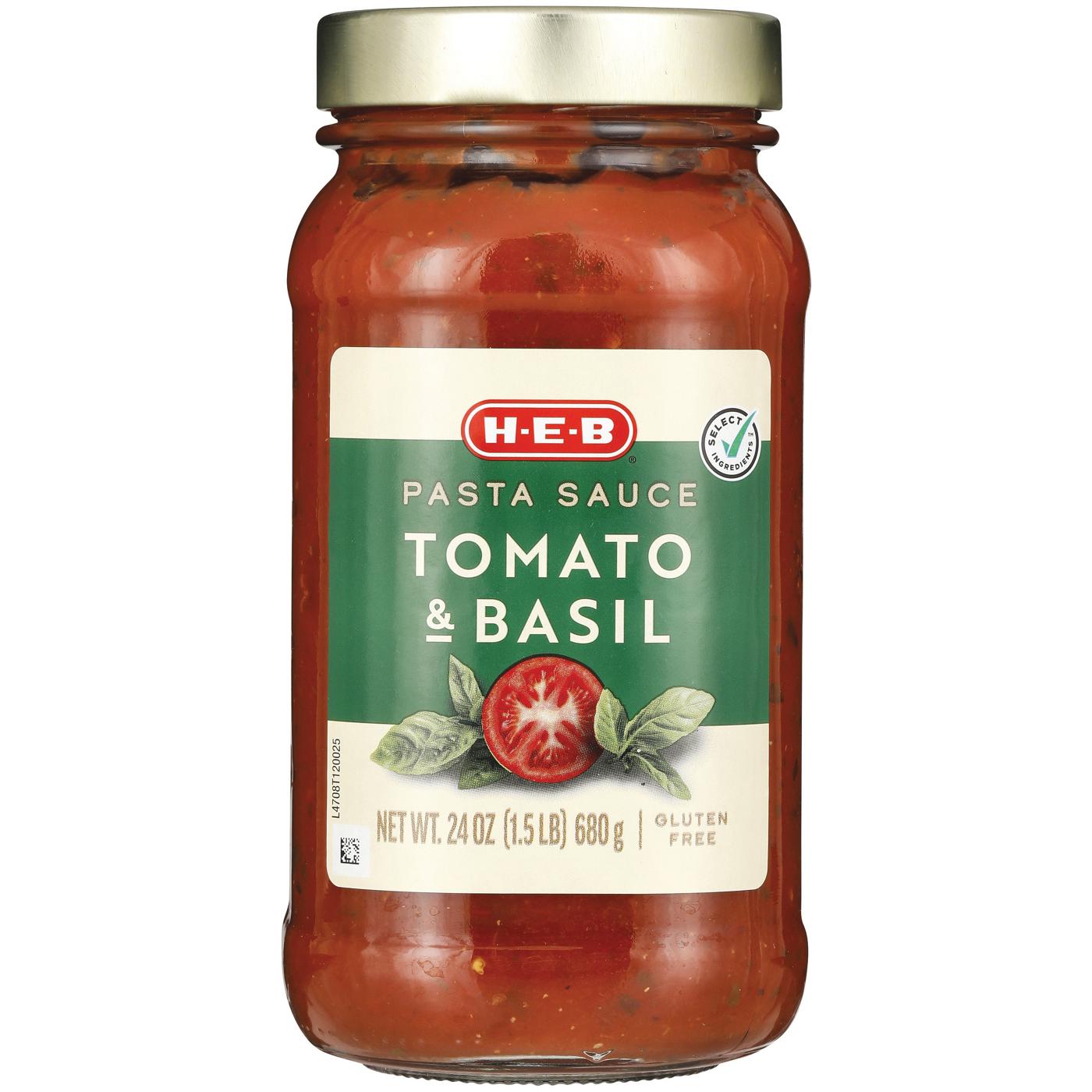 H-E-B Tomato & Basil Pasta Sauce; image 1 of 2