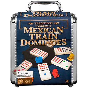 Cardinal Industries Mexican Train Dominoes Set in Carry Case