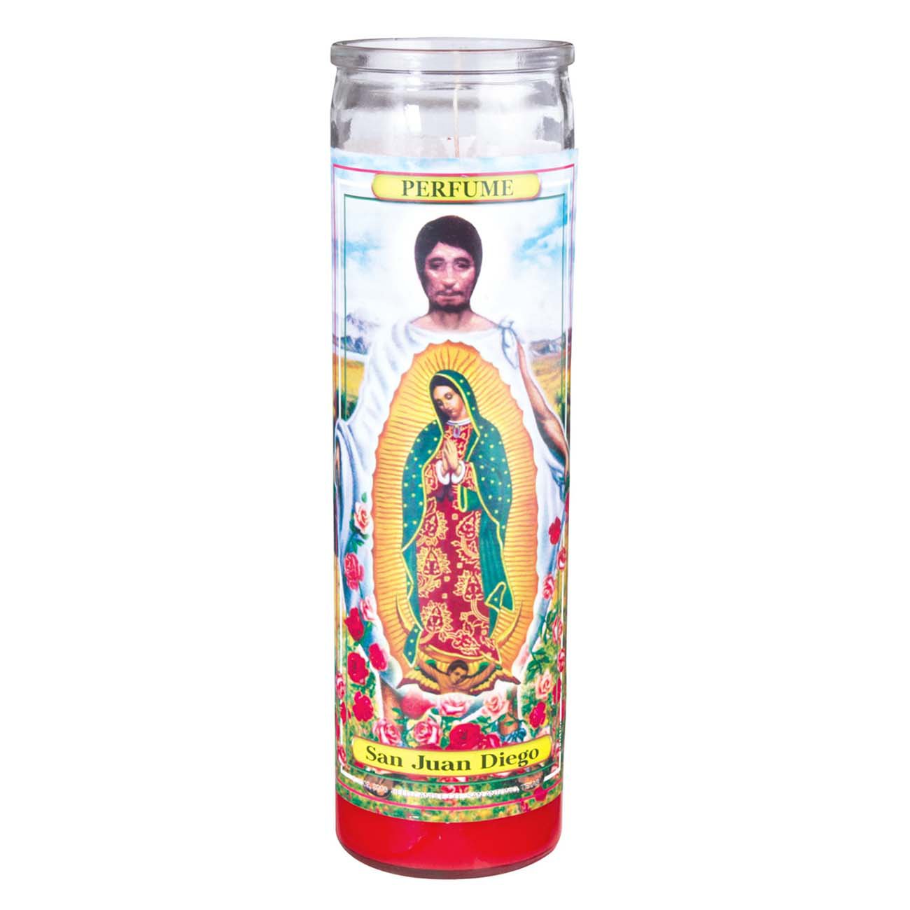 Reed Candle San Juan Diego Scented Religious Candle Red Wax Shop