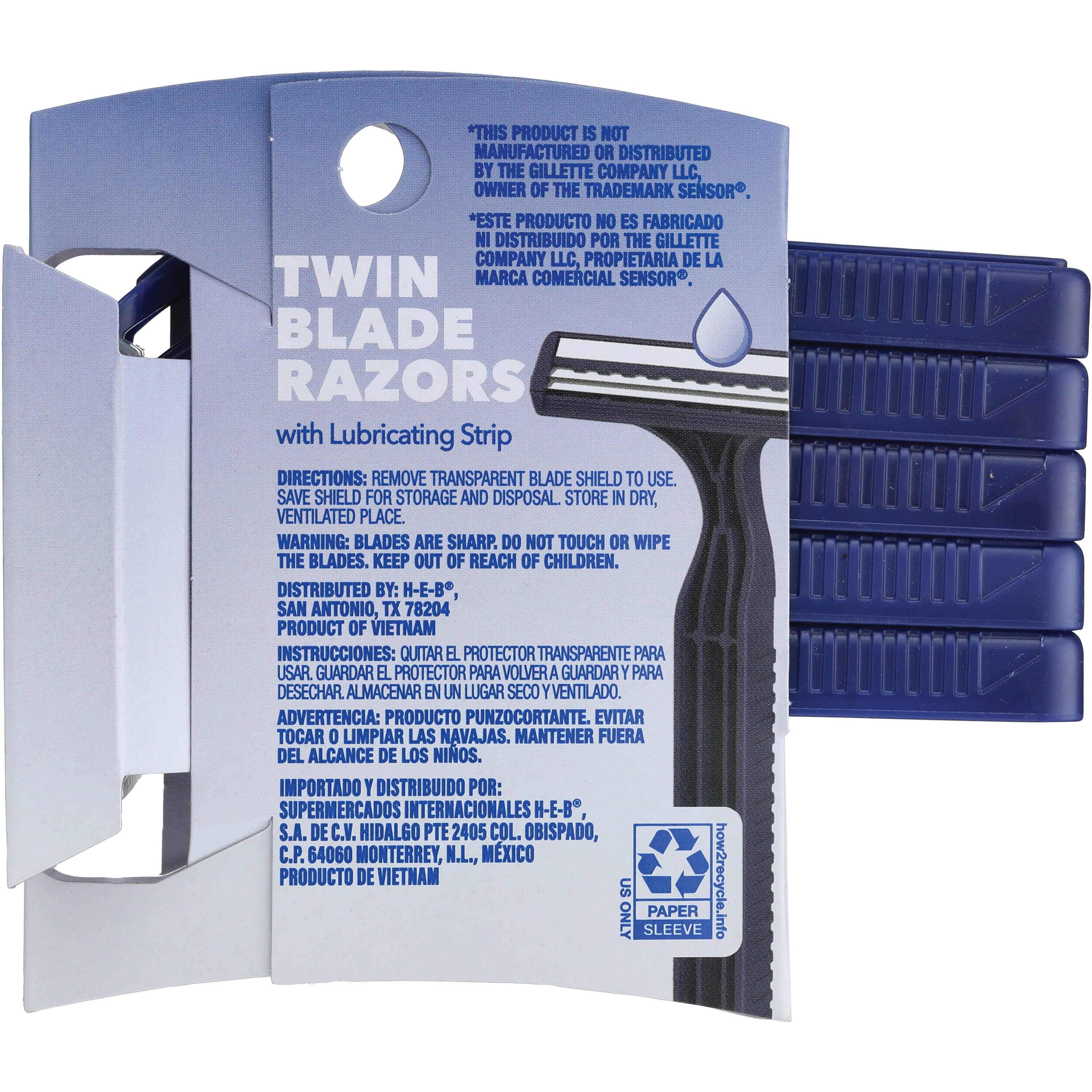Twin Blade Disposable Razors 60-Pack - Bulk Shavers With Lubricating Strip