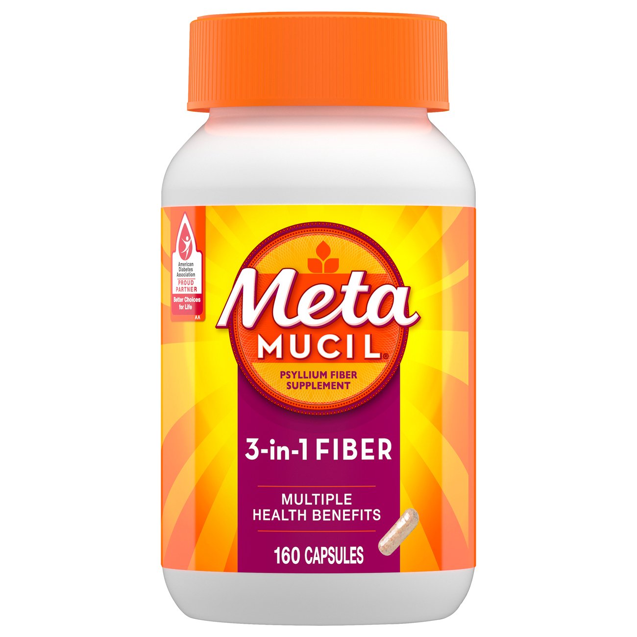 Metamucil Psyllium Fiber Supplement Capsules Shop Digestion & nausea at HEB