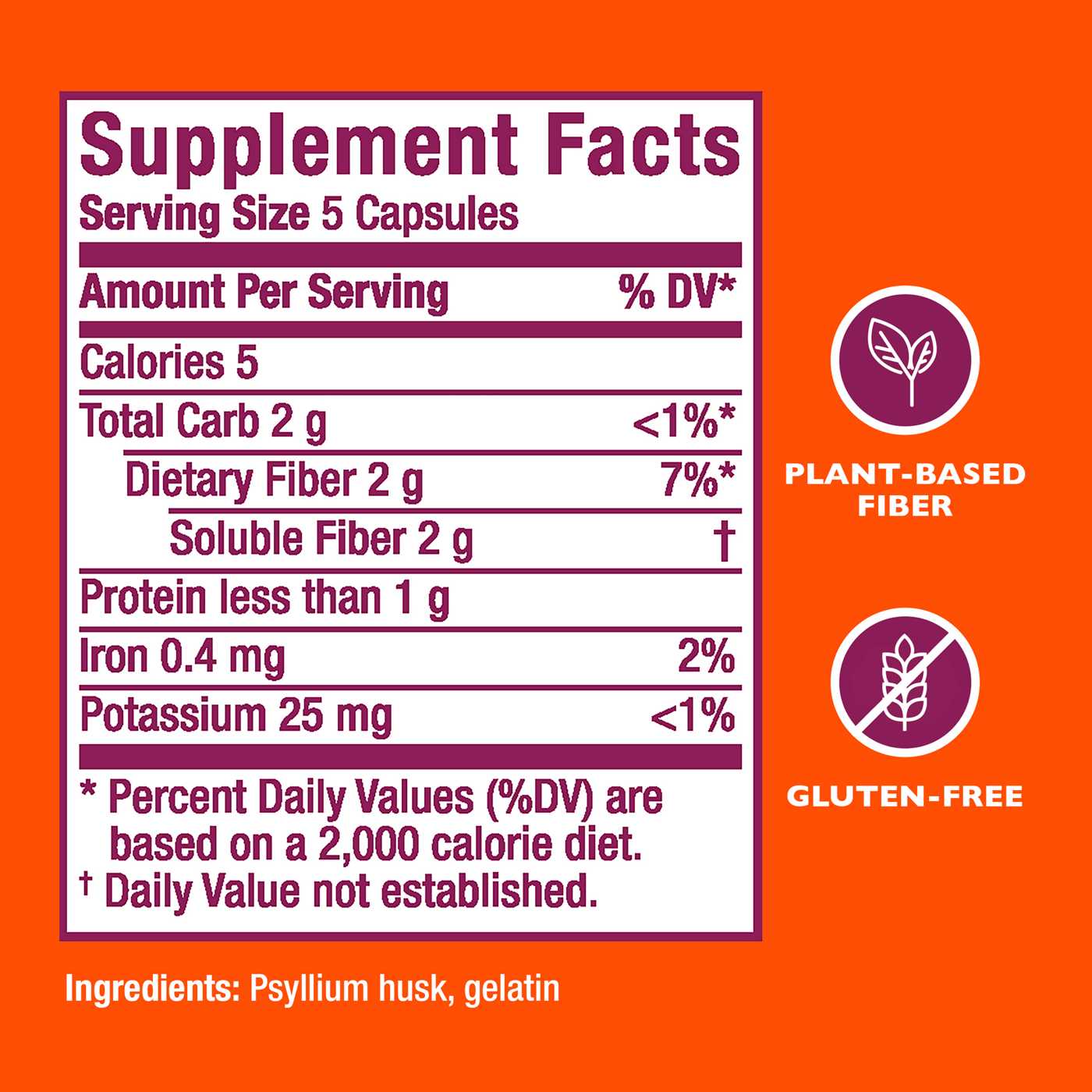 Metamucil Fiber Capsules, 3-in-1 Psyllium Husk Fiber, Daily Fiber Supplement; image 3 of 7