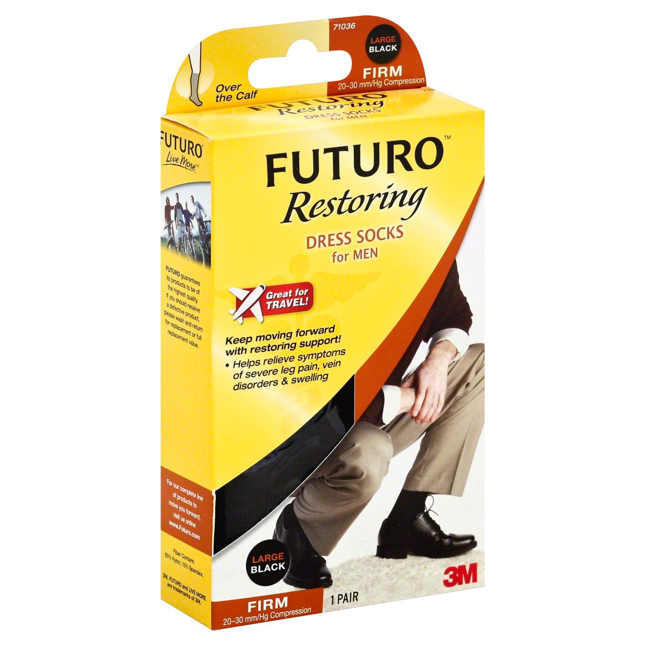 Futuro Restoring Dress Socks For Men Large Black Firm Compression Shop Socks & hose at HEB