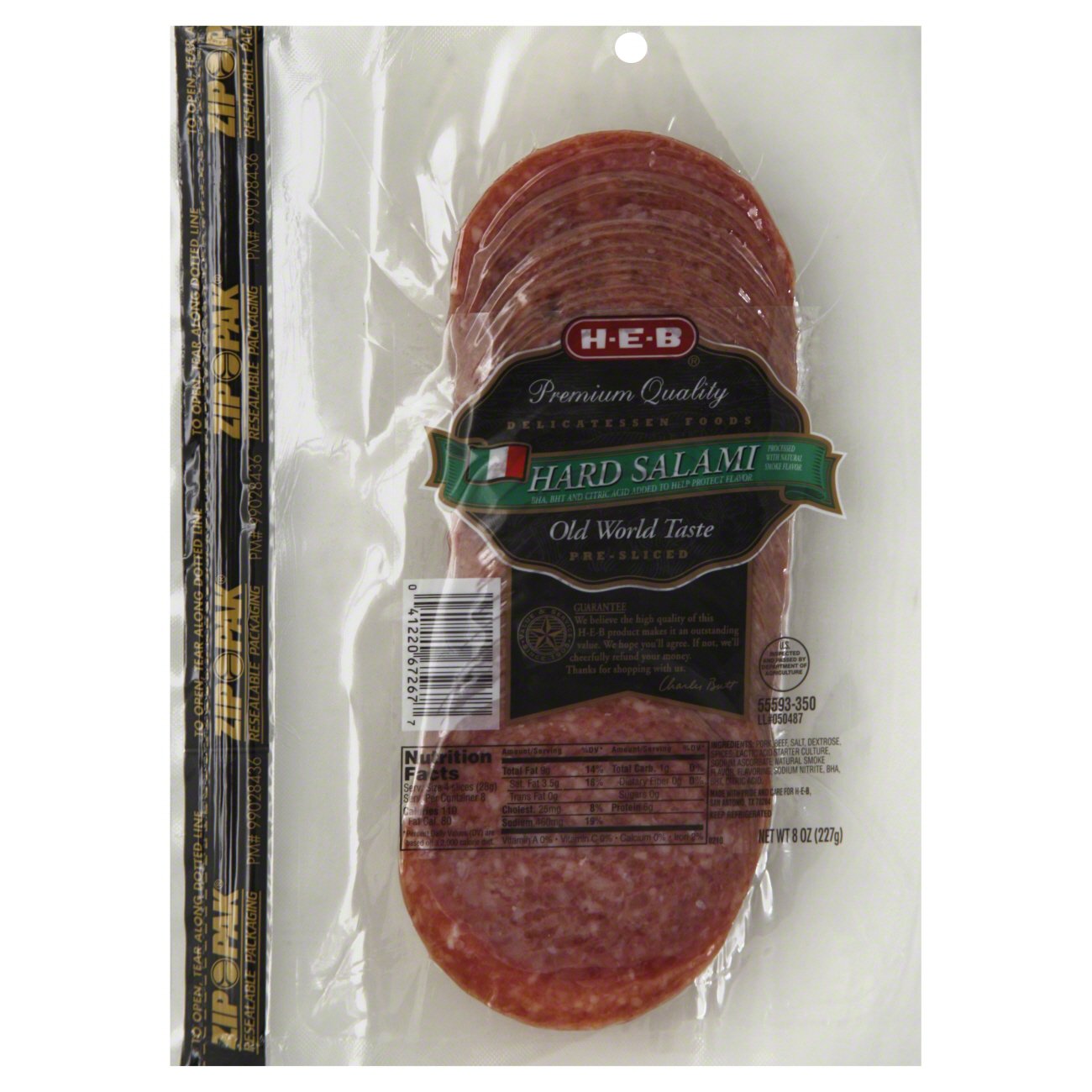 HEB Delicatessen Foods Sliced Hard Salami Shop Meat at HEB
