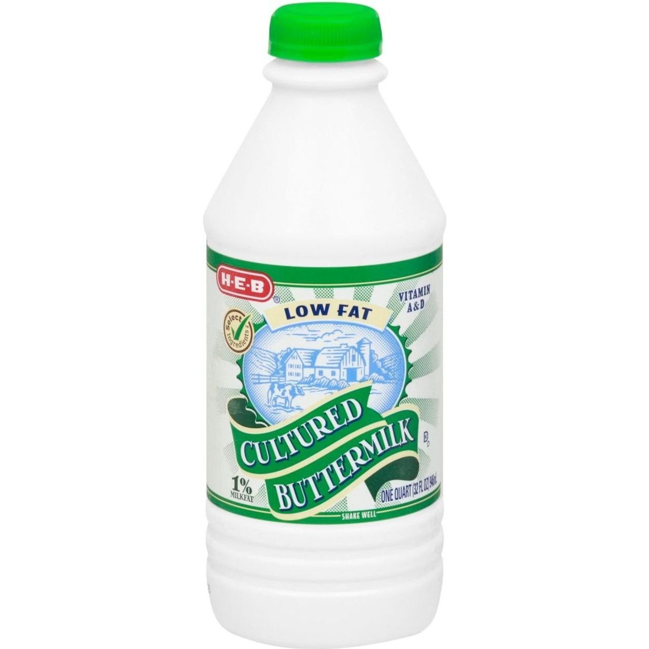 H E B Low Fat Cultured 1 Milkfat Buttermilk Shop Milk At H E B