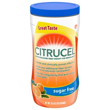 Citrucel Sugar Free Fiber Powder for Occasional Constipation Relief, Orange Flavor
