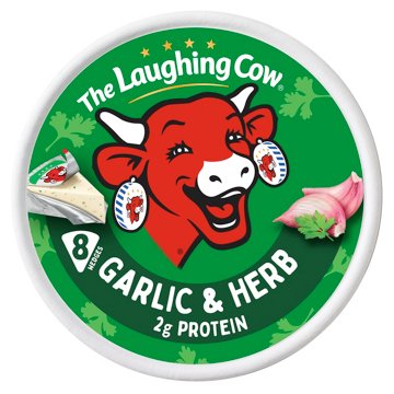 The Laughing Cow Spreadable Cheese Wedges - Creamy Garlic & Herb, 8ct