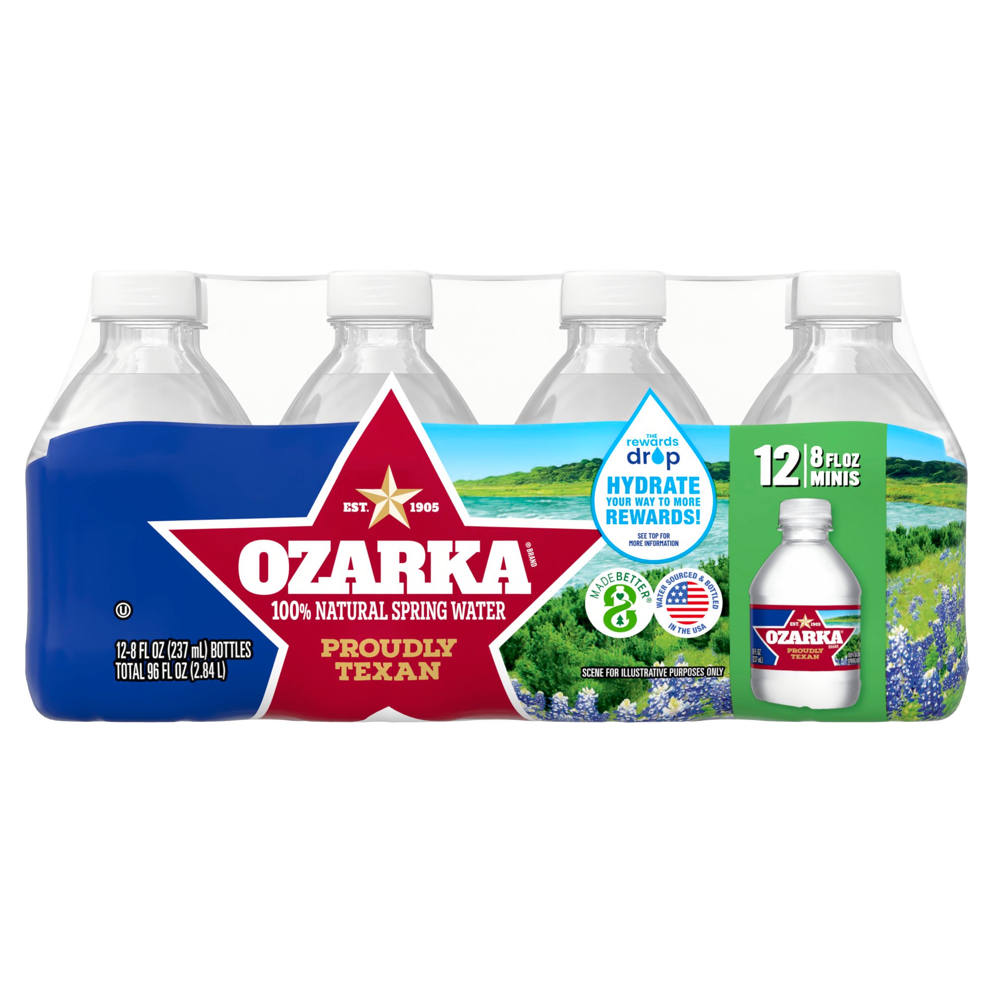 Ozarka 100 Natural Spring Water 8 Oz Bottles Shop Water At H E B