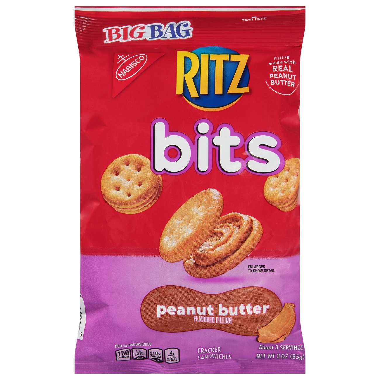 Nabisco Ritz Bits Big Bag Peanut Butter Cracker Sandwiches Shop