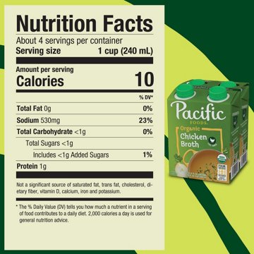Pacific Foods Organic Free Range Chicken Broth, 4 pk