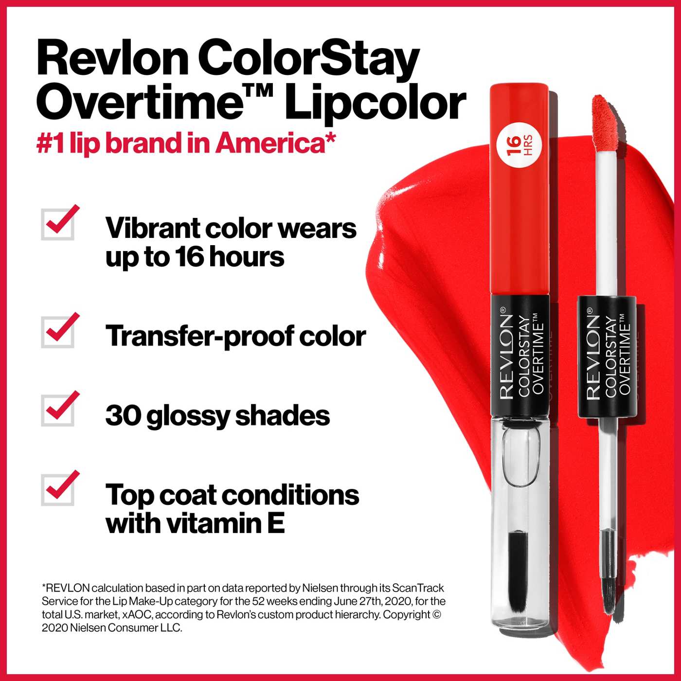 Revlon ColorStay Overtime Lipcolor, Long Wearing Liquid Lipstick, 220 Unlimited Mulberry; image 2 of 7