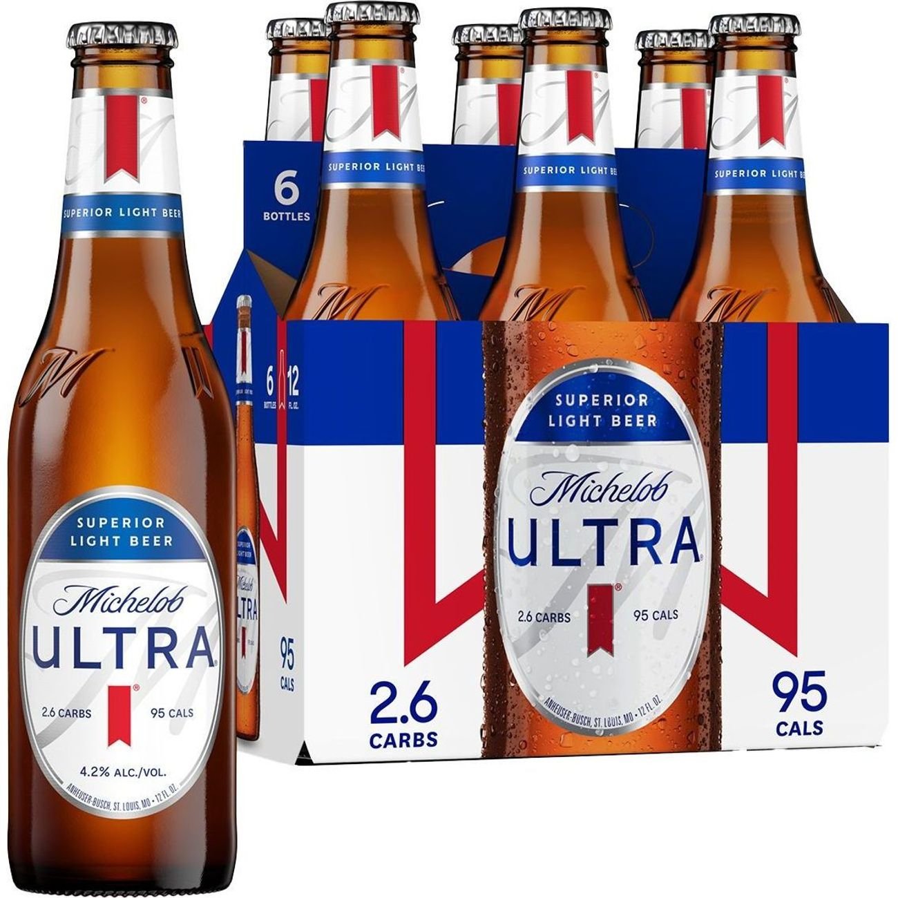 Michelob ULTRA Light Beer, 3 Pack Beer, 25 fl oz Cans, 4.2% ABV, Domestic