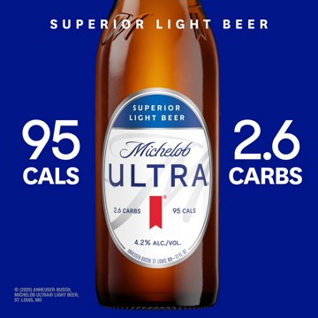 Michelob ULTRA Superior Light American Lager Beer Bottles, 6 pack, 12 oz