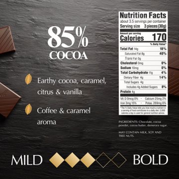 Lindt Excellence 85% Cocoa Dark Chocolate Bar