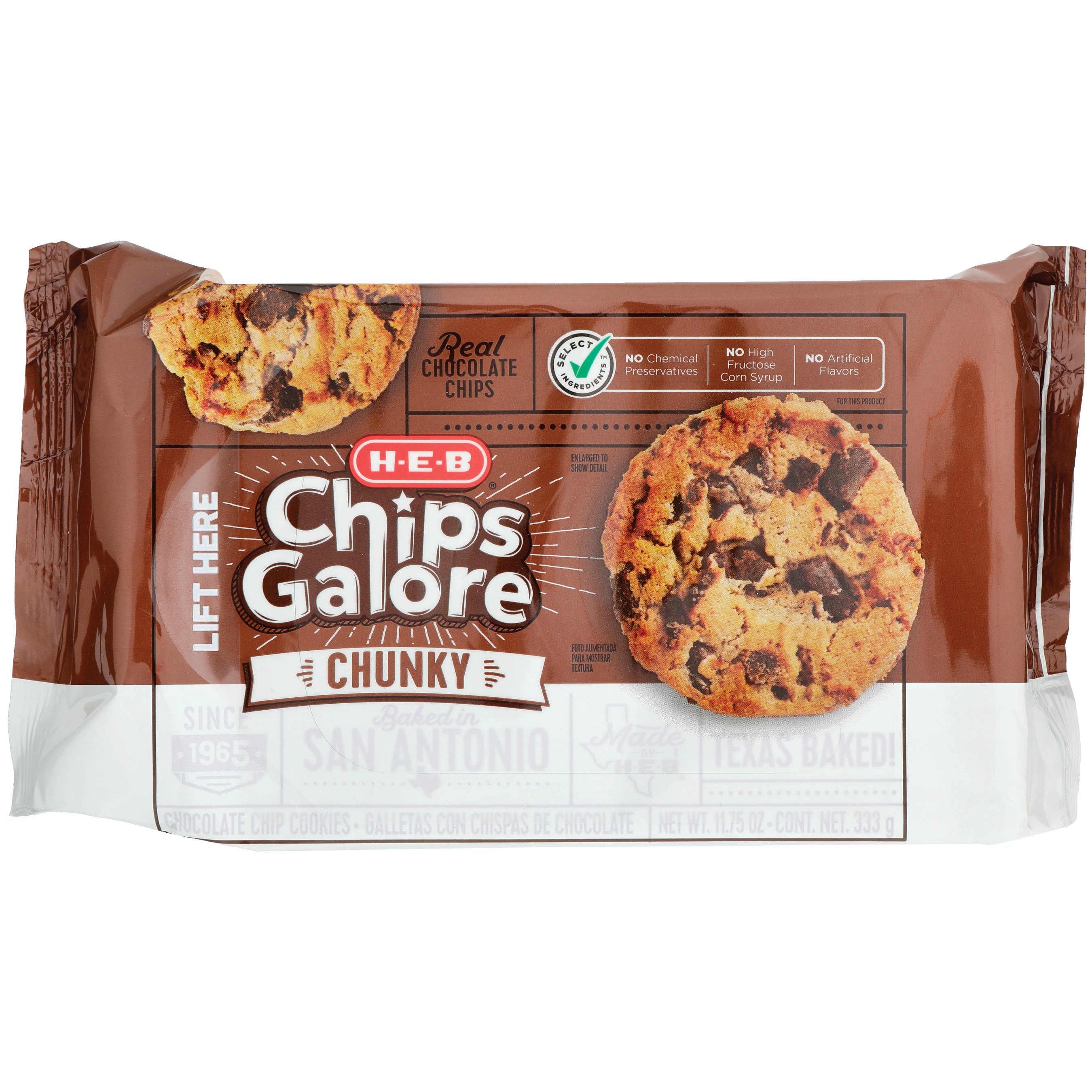 H-E-B Chips Galore Chunky Chocolate Chip Cookies - Shop Cookies At H-E-B