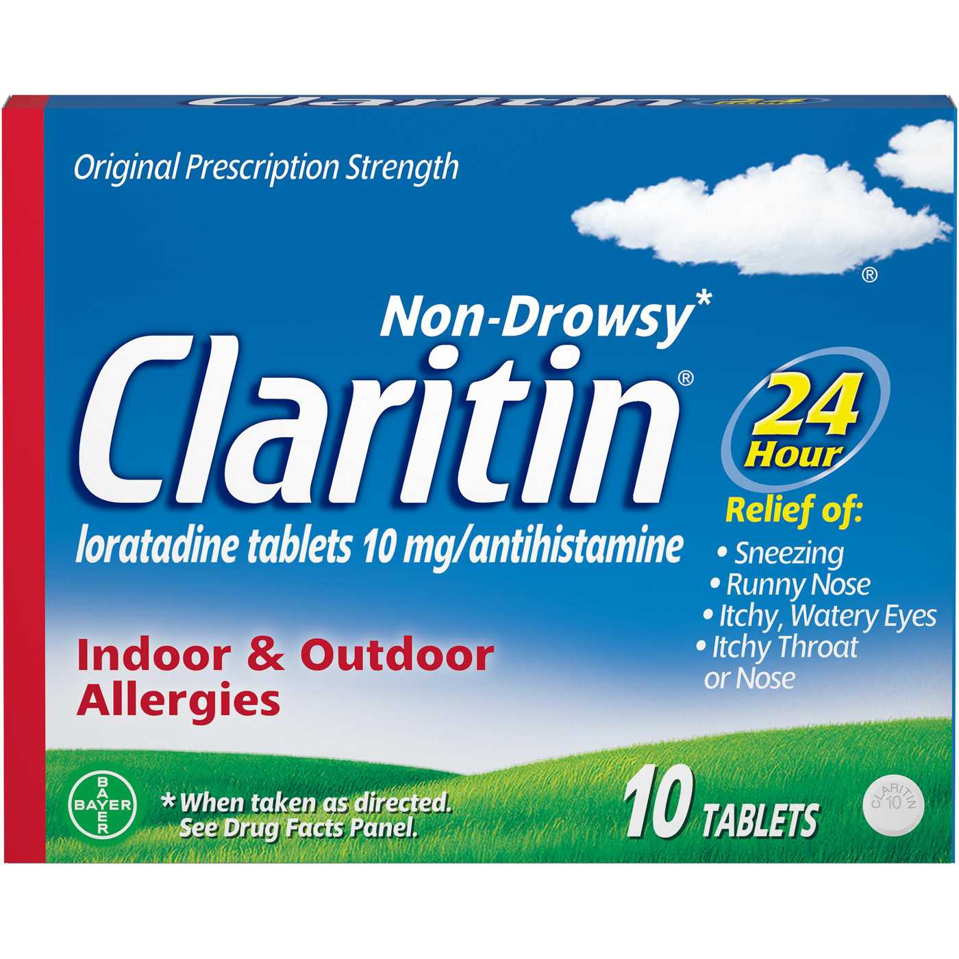 Claritin Non-Drowsy 24 Hour Allergy Relief Tablets; image 1 of 2
