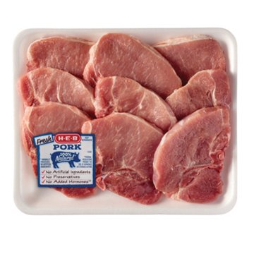 H-E-B Bone-in Center Loin Pork Chops - Value Pack, Avg. 3.055 lbs