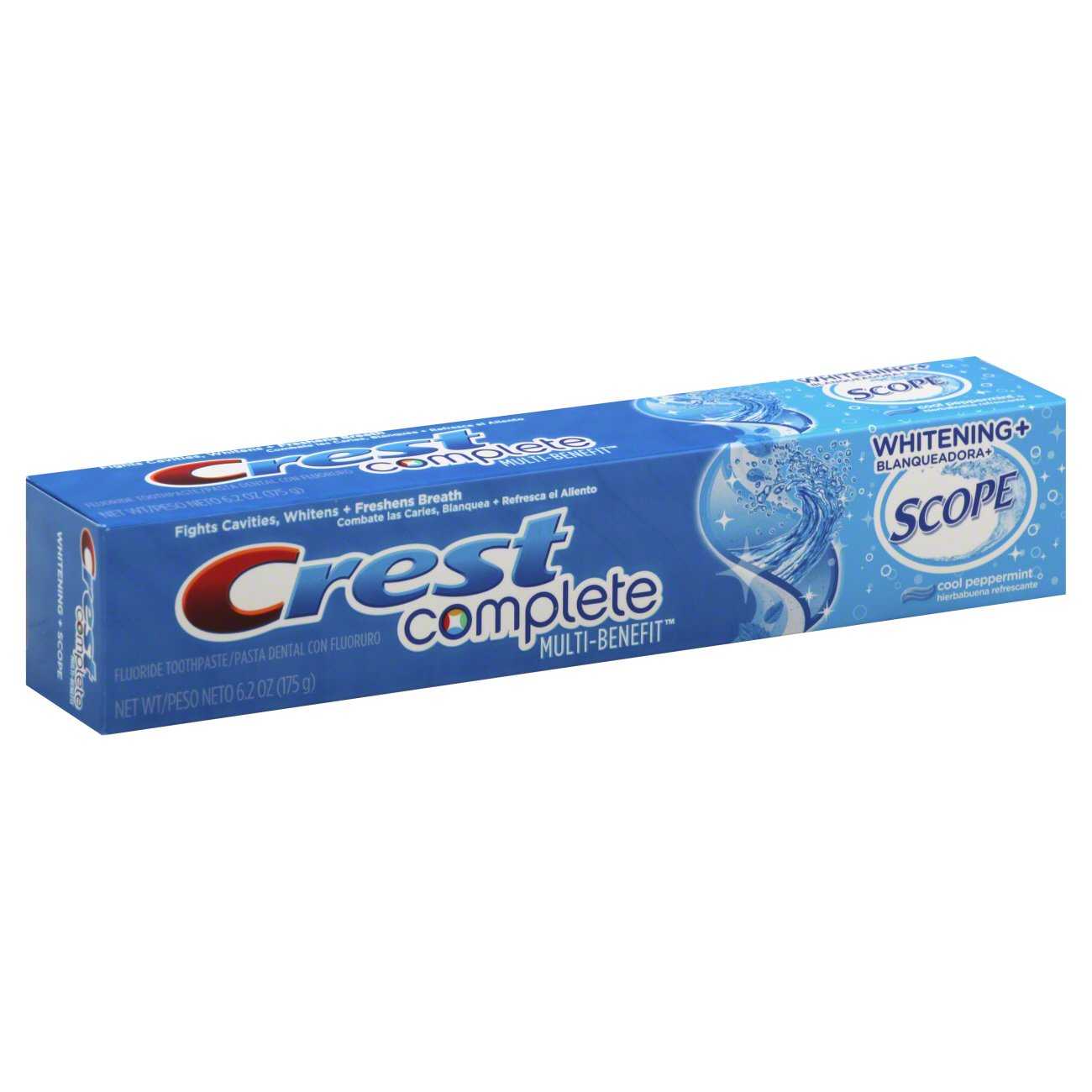 Crest Complete Whitening + Scope Cool Peppermint Fluoride Toothpaste ...