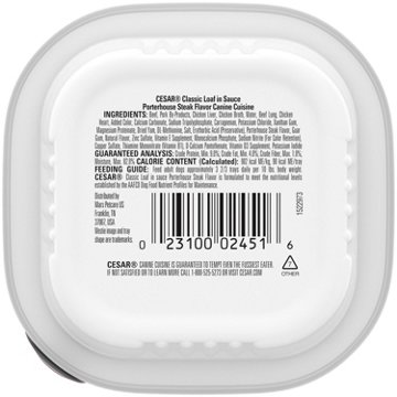 Cesar Wet Dog Food Classic Loaf in Sauce Easy Peel Trays - Porterhouse Steak Flavor